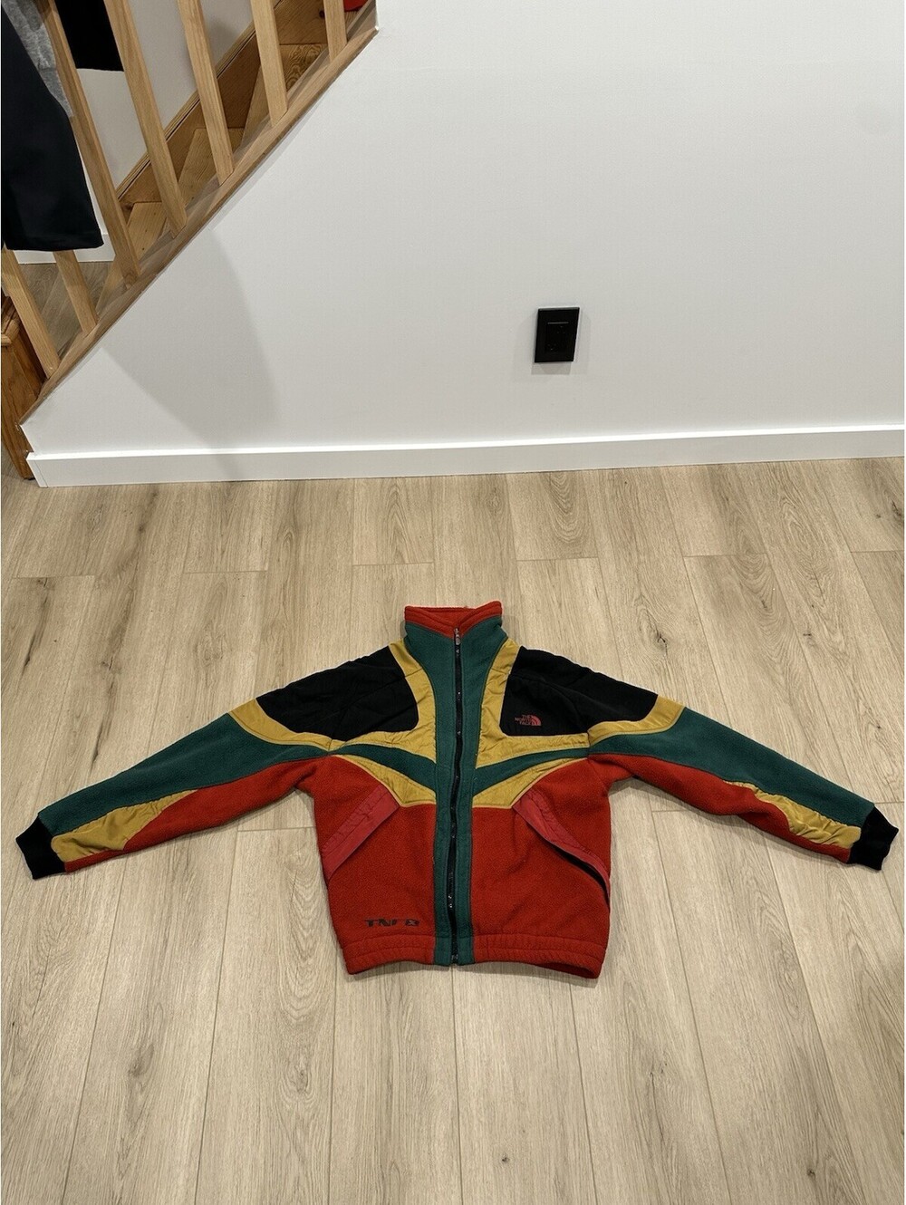 Vintage THE NORTH FACE Extreme Color Block Fleece Jacket 90s M